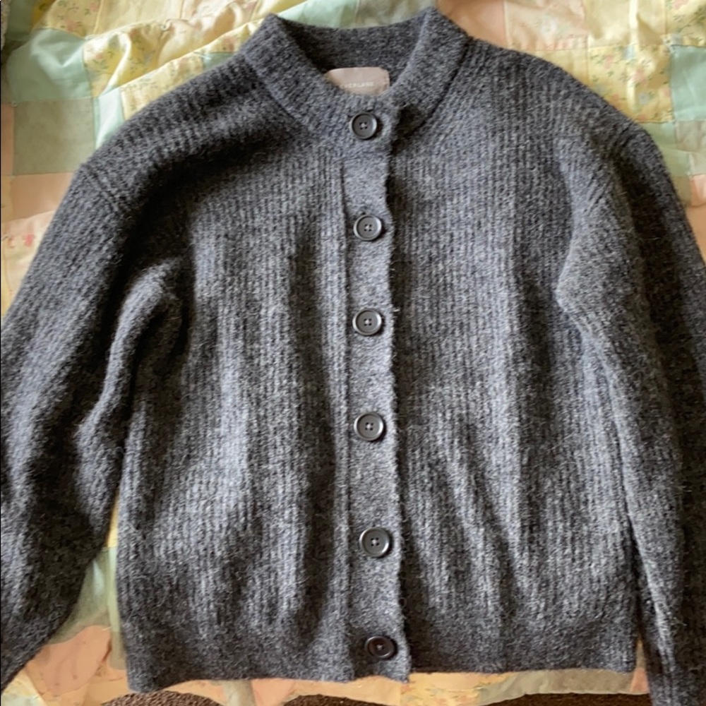 Gray Everlane alpaca cardigan